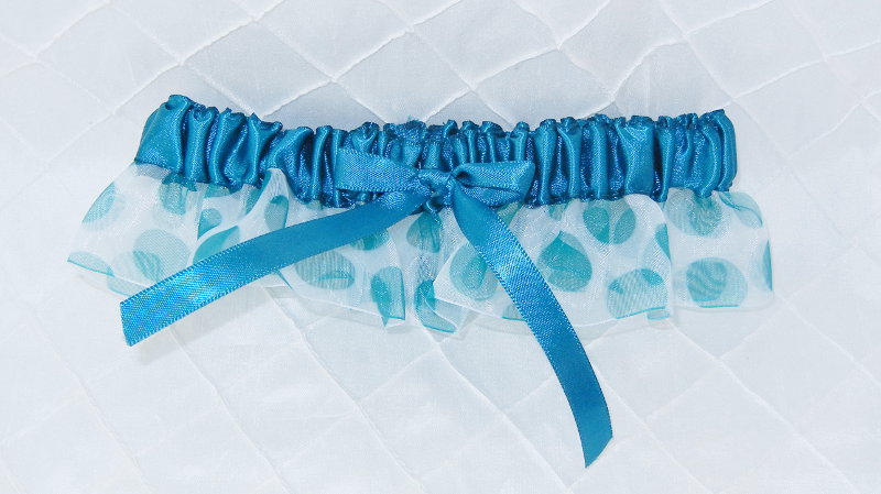 Turquoise Big Polka Dot Garter